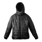 Mens Black Hooded Puffer Jacket by Jacket Field