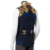 Mens Black and Gold Celebrity Leather Vest by Jacket Field