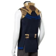 Mens Black and Gold Celebrity Leather Vest by Jacket Field