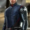 Bucky Barnes Mens Blue Sheepskin Celebrity Leather Jackets by Jacket Field