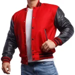 Red Black Varsity Letterman Jacket