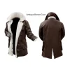 Bane Mens Brown Celebrity Leather Coat by Jacket Field