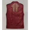 Chris Hemsworth Mens Red Celebrity Leather Vest by Jacket Field