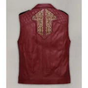 Chris Hemsworth Mens Red Celebrity Leather Vest by Jacket Field