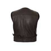 Chris Pratt Mens Brown Celebrity Leather Vest by Jacket Field
