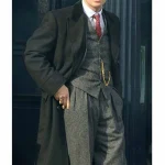 Cillian Murphy Mens Black Celebrity Wool Coat by Jacket Field