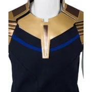 Mens Black and Gold Celebrity Leather Vest by Jacket Field
