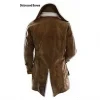 Bane Mens Brown Celebrity Leather Coat by Jacket Field