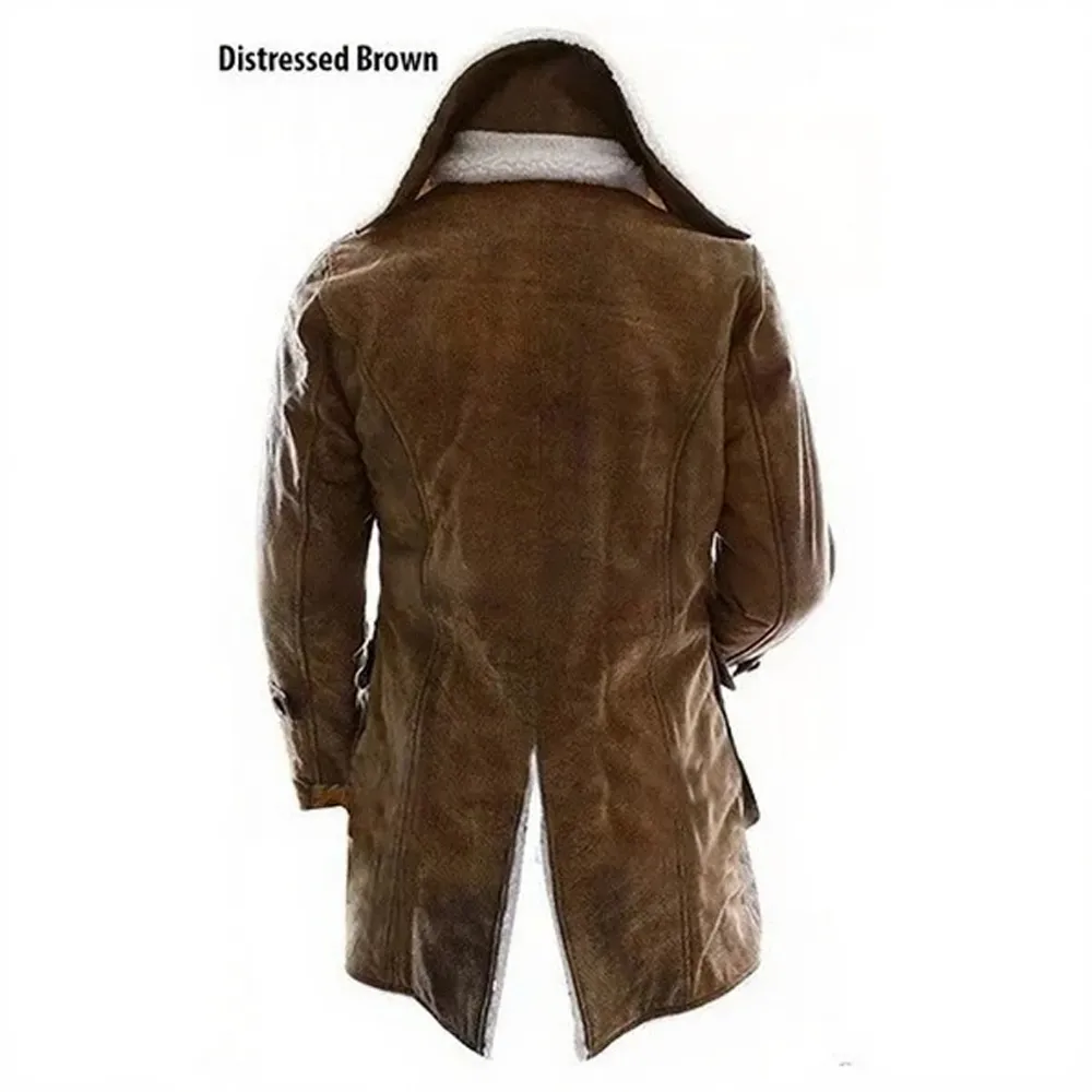 Bane Mens Brown Celebrity Leather Coat by Jacket Field