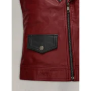 Chris Hemsworth Mens Red Celebrity Leather Vest by Jacket Field