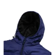 Mens Blue Water-Resistant Puffer Jacket with Hood by Jacket Field