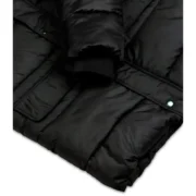 Melvin Mens Black Puffer Jacket with Faux Fur Hood by Jacket Field