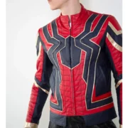 Mens Black & Red Spider-Man Celebrity Leather Jacket by Jacket Field