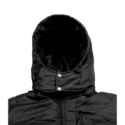 Mens Black Hooded Puffer Jacket by Jacket Field