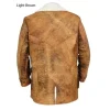 Bane Mens Brown Celebrity Leather Coat by Jacket Field