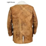 Bane Mens Brown Celebrity Leather Coat by Jacket Field