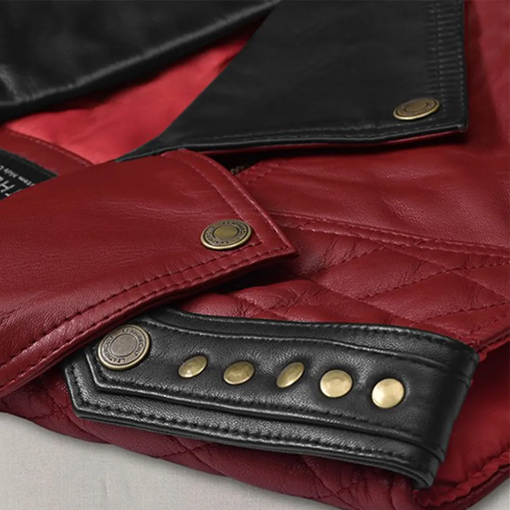 Chris Hemsworth Mens Red Celebrity Leather Vest by Jacket Field