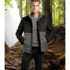 Mens Black and Grey Puffer Jacket by Jacket Field