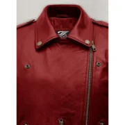 Emilia Clarke Women Red Lambskin Celebrity Leather Jackets by Jacket Field