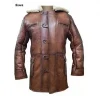 Bane Mens Brown Celebrity Leather Coat by Jacket Field