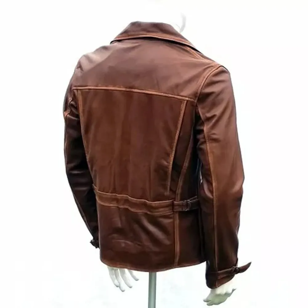 First Avenger Mens Brown Celebrity Leather Jacket by Jacket Field
