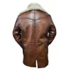 Bane Mens Brown Celebrity Leather Coat by Jacket Field