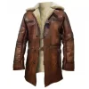 Bane Mens Brown Celebrity Leather Coat by Jacket Field