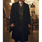 Cillian Murphy Mens Black Celebrity Wool Coat by Jacket Field