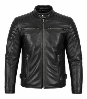 Mens Black Real Leather Motorcycle Jacket By Jacket Field 1 1 - Home