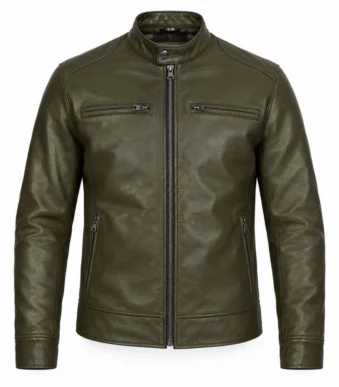 Mens Green Leather Motorcycle Jacket By Jacket Field 1 - Home