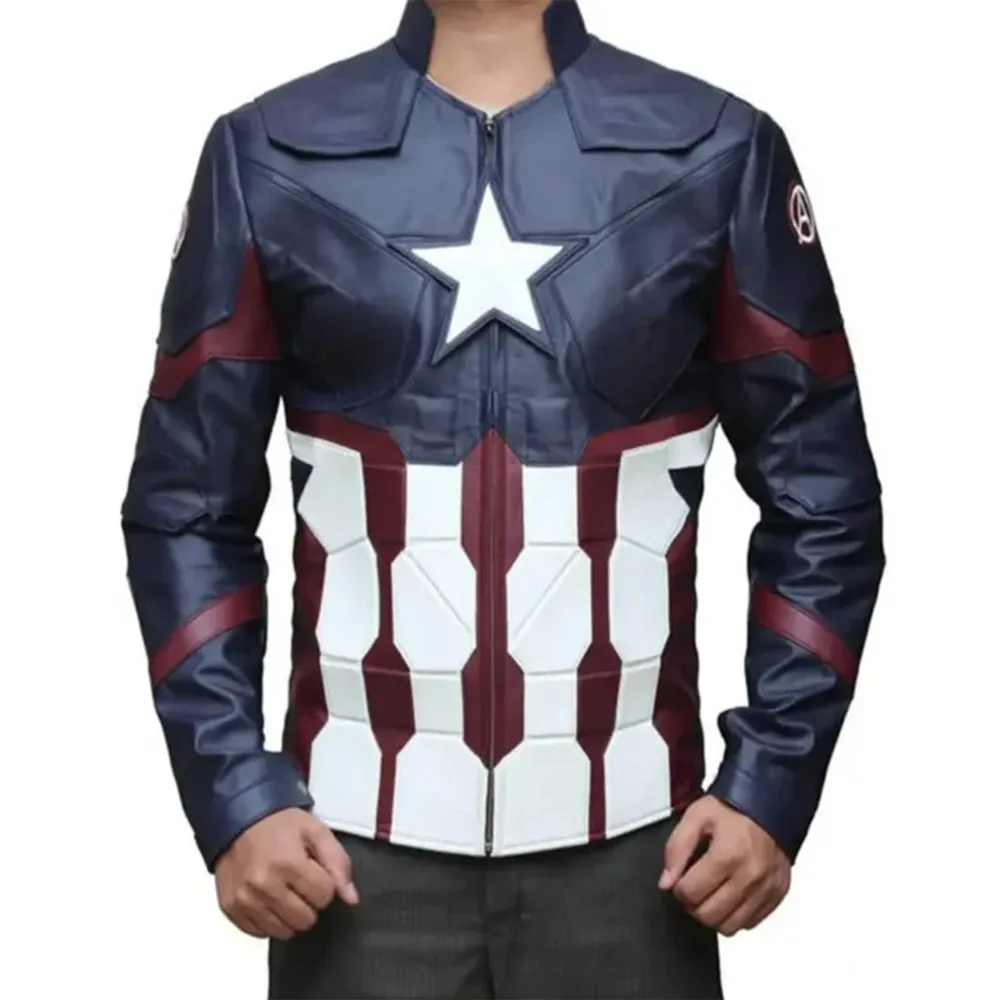 Mens Blue Leather Captain America Infinity War Jackets by Jacket Field