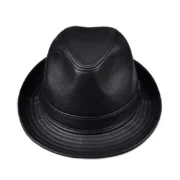 Mens Lemont Trilby Leather Hat by Jacket Field