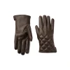 Mens Brown Quilted Leather Touchscreen Leather Gloves by Jacket Field