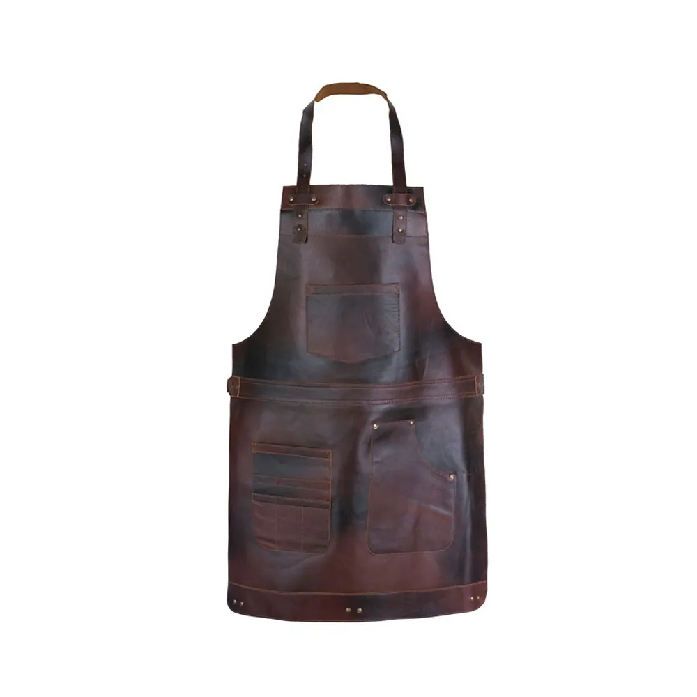 Ragnar Dark Brown Full Grain Leather Apron by Jacket Field