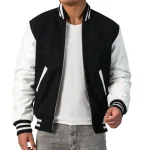 Mens Black & White Clothing Varsity Jacket by Jacket Field