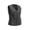 Womens Kristen Black Leather Vest by Jacket Field
