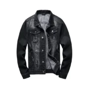 Mens Blank Shady Black Denim Jacket by Jacket Field