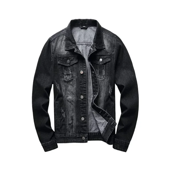 Mens Blank Shady Black Denim Jacket by Jacket Field