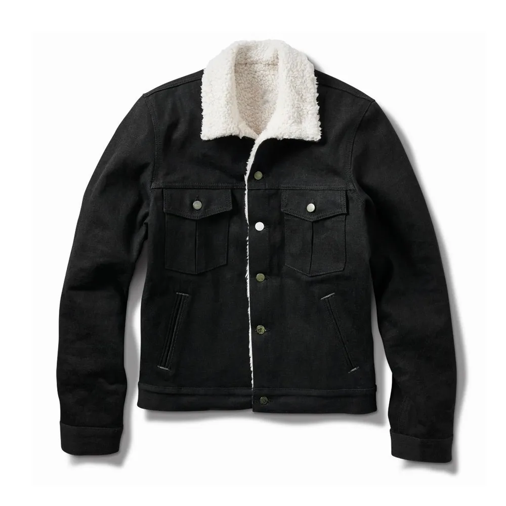 Mens Sulfur Balck Denim Jacket By Jacket Field
