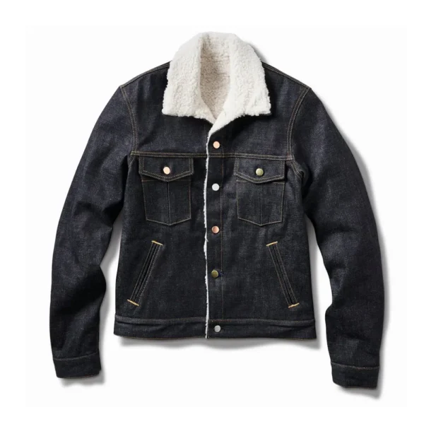 Mens Shearling Denim Jacket by Jacket Field