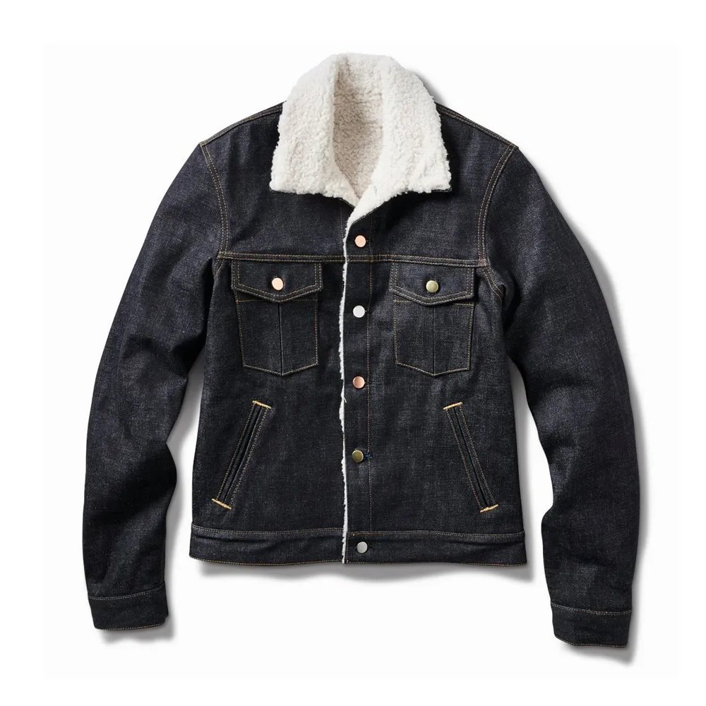 Mens Shearling Denim Jacket by Jacket Field