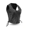 Raven Women’s Motorcycle Vest – Classic Leather Western Style by Jacket Field