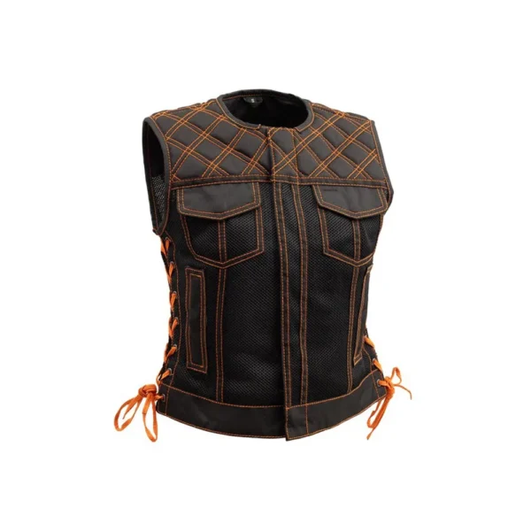 Bonnie Moto Mesh Women's Motorcycle Vest - Diamond Quilt - Limited Edition By Jacket Field