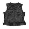 Bonnie Women’s Leather Motorcycle Vest – Diamond Quilted Club Style by Jacket Field