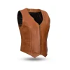 Savannah Women’s Western Style Leather Motorcycle Vest – Sheep Diamond by Jacket Field