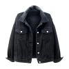 Womens Classic Black Denim Jacket by Jacket Field