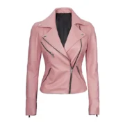 Womens Moto Style Pink Jacket by Jacket Field