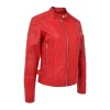 Womens Biker Soft Red Leather Jacket by Jacket Field