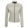 Women’s Cafe Racer White Leather Jacket By Jacket Field