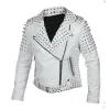 Stylish Calf Leather Biker White Jacket for Women By Jacket Field